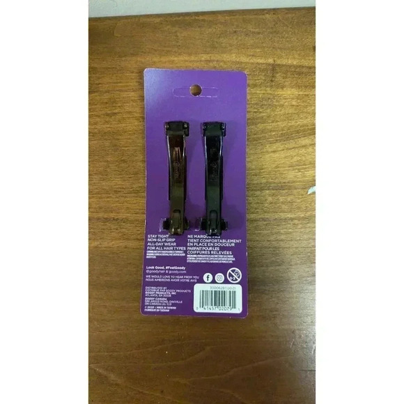 Goody Large Hair Barrettes, 2-Count - Slideproof and Lock-In Place (New) - Picture 2 of 4